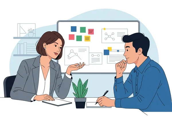 Manager giving personalized feedback to team member