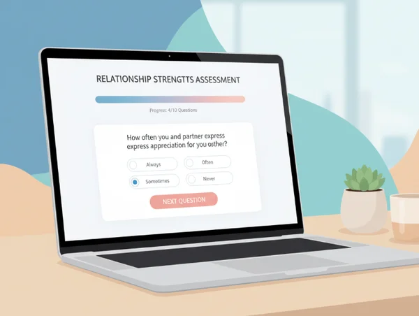 Laptop showing online assessment questions