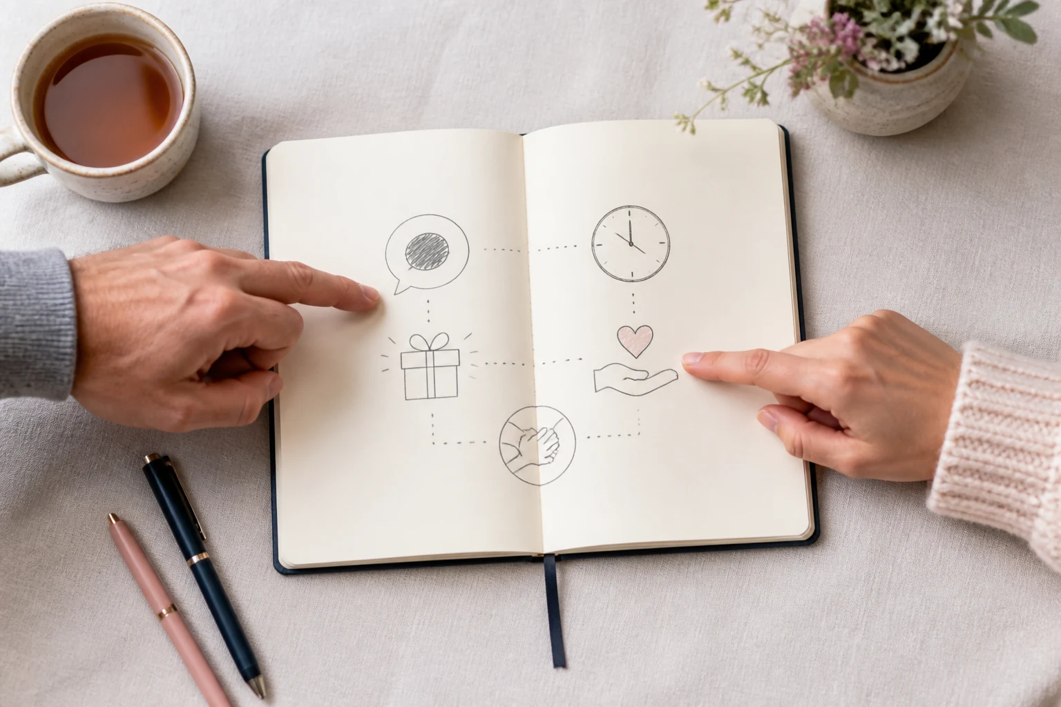Notebook mapping love languages