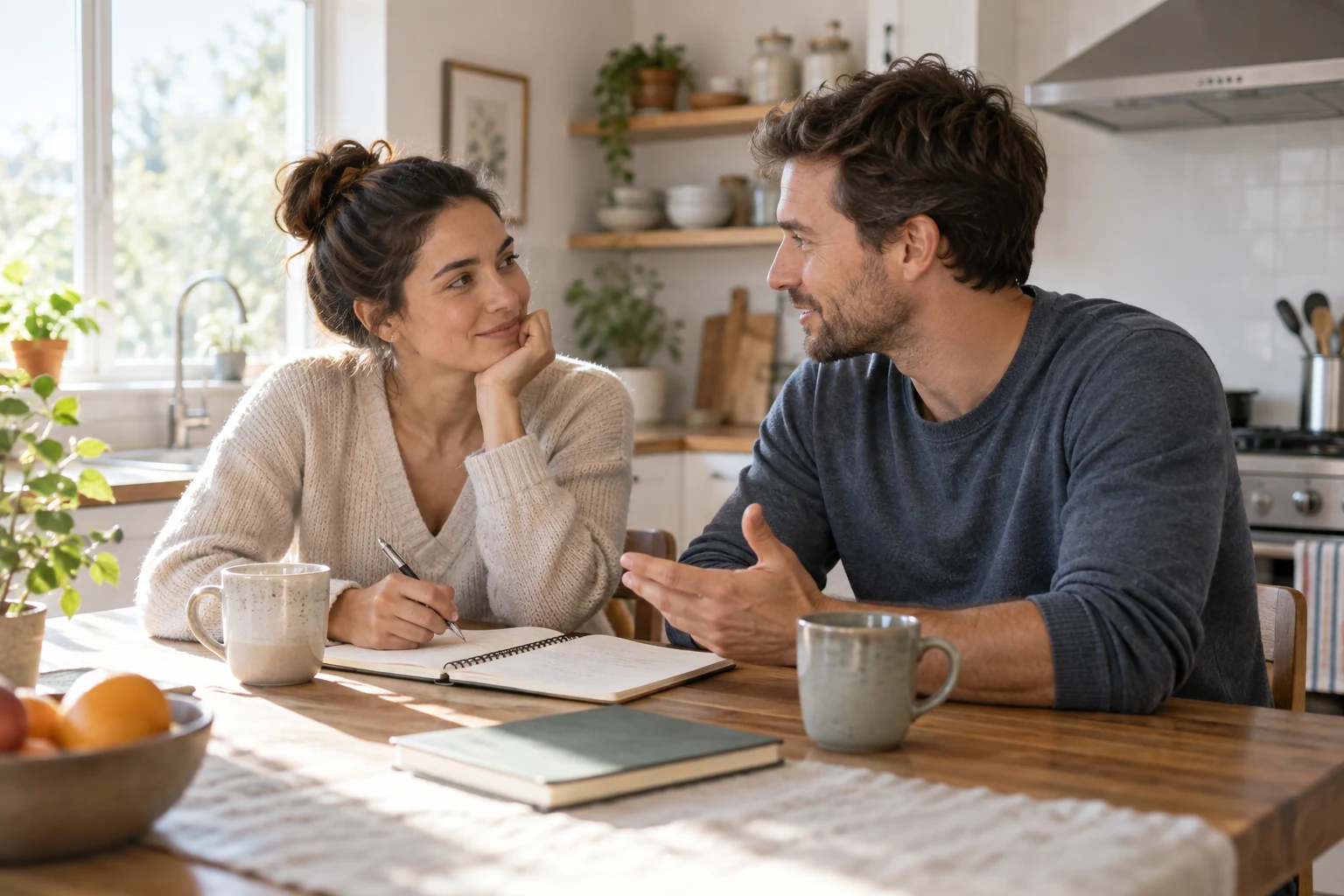 Couple discussing love languages