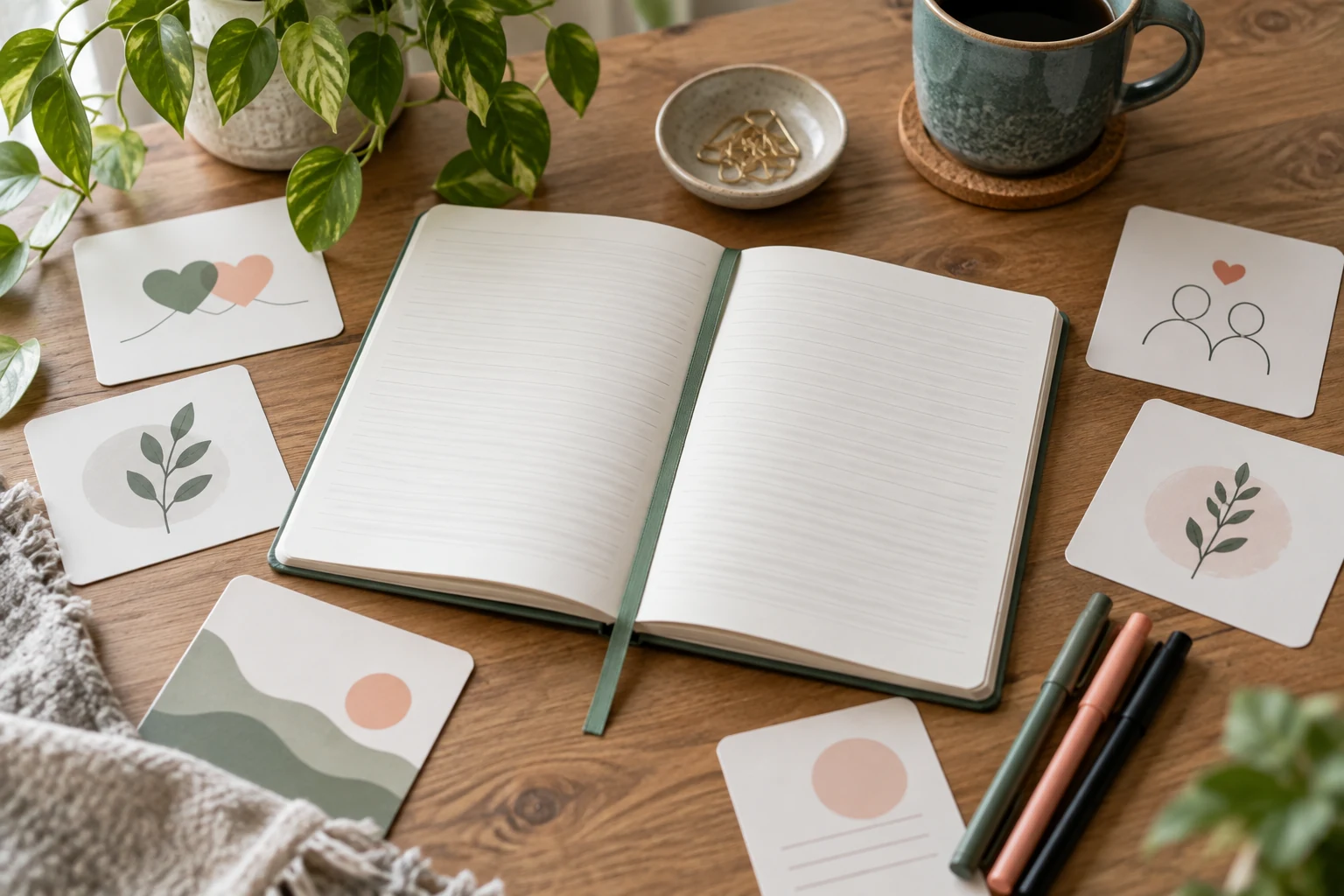Workbook prompts and reflection cards